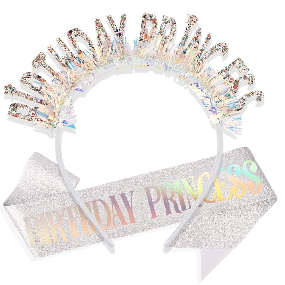 Birthday Headbands for Women for Girls Glitter Birthday Hair Accessories for Wom